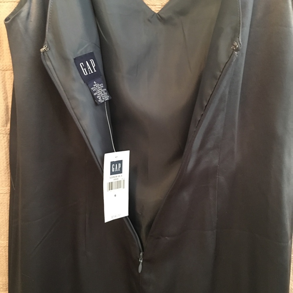 GAP Satin Smokey Gray Lined Cocktail Dress - Picture 7 of 7
